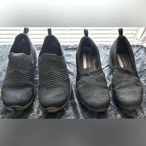 2 sparkly pairs of black sz 8.5 skechers